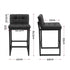Artiss Bar Stools Set of 4 PU Leather Counter Chairs 65cm Seat Height with Low Back Black