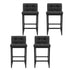 Artiss Bar Stools Set of 4 PU Leather Counter Chairs 65cm Seat Height with Low Back Black
