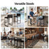 Artiss Bar Stools Set of 4 PU Leather Counter Chairs 65cm Seat Height with Low Back Black
