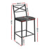 Artiss Bar Stools Set of 2 Counter 66cm Height Stools with Backrest, PU Cushioned Seat, Black