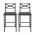 Artiss Bar Stools Set of 2 Counter 66cm Height Stools with Backrest, PU Cushioned Seat, Black