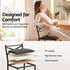 Artiss Bar Stools Set of 2 Counter 66cm Height Stools with Backrest, PU Cushioned Seat, Black