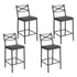 Artiss Bar Stools Set of 4 Counter 66cm Height Stools with Backrest, PU Cushioned Seat, Black