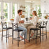 Artiss Bar Stools Set of 4 Counter 66cm Height Stools with Backrest, PU Cushioned Seat, Black