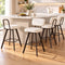 Artiss Bar Stools Set of 4 Swivel Counter 68cm Height Stools w/ Padded Backrest Beige