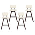 Artiss Bar Stools Set of 4 Swivel Counter 68cm Height Stools w/ Padded Backrest Beige