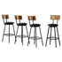 4X Industrial Bar Stools Upholstered Counter Chairs Steel Frame Anti-Scratch