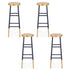 4x Bar Stools Metal Gold Navy
