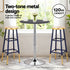 4x Bar Stools Metal Gold Navy