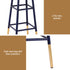 4x Bar Stools Metal Gold Navy