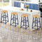 Artiss 4x Metal Bar Stools Gold Navy Round Seat Kitchen Counter Chairs