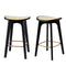 2x Bar Stools Rattan Counter Kitchen Dinning Chair Bamboo Saddle Black