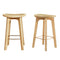 2x Bar Stools Bamboo Rattan Stool Counter Chair Kitchen Barstools