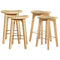 4x Bar Stools Bamboo Rattan Stool Counter Chair Kitchen Barstools