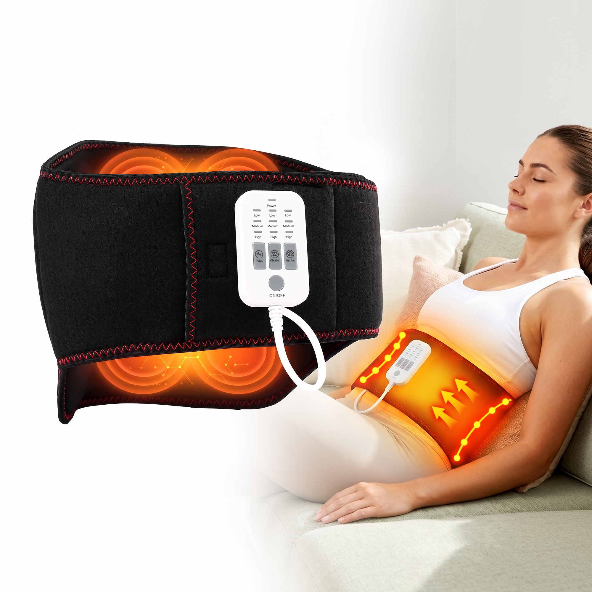 Lumbar Traction Massage Belt – Airbag Stretch, Heat, Vibration, 124cm