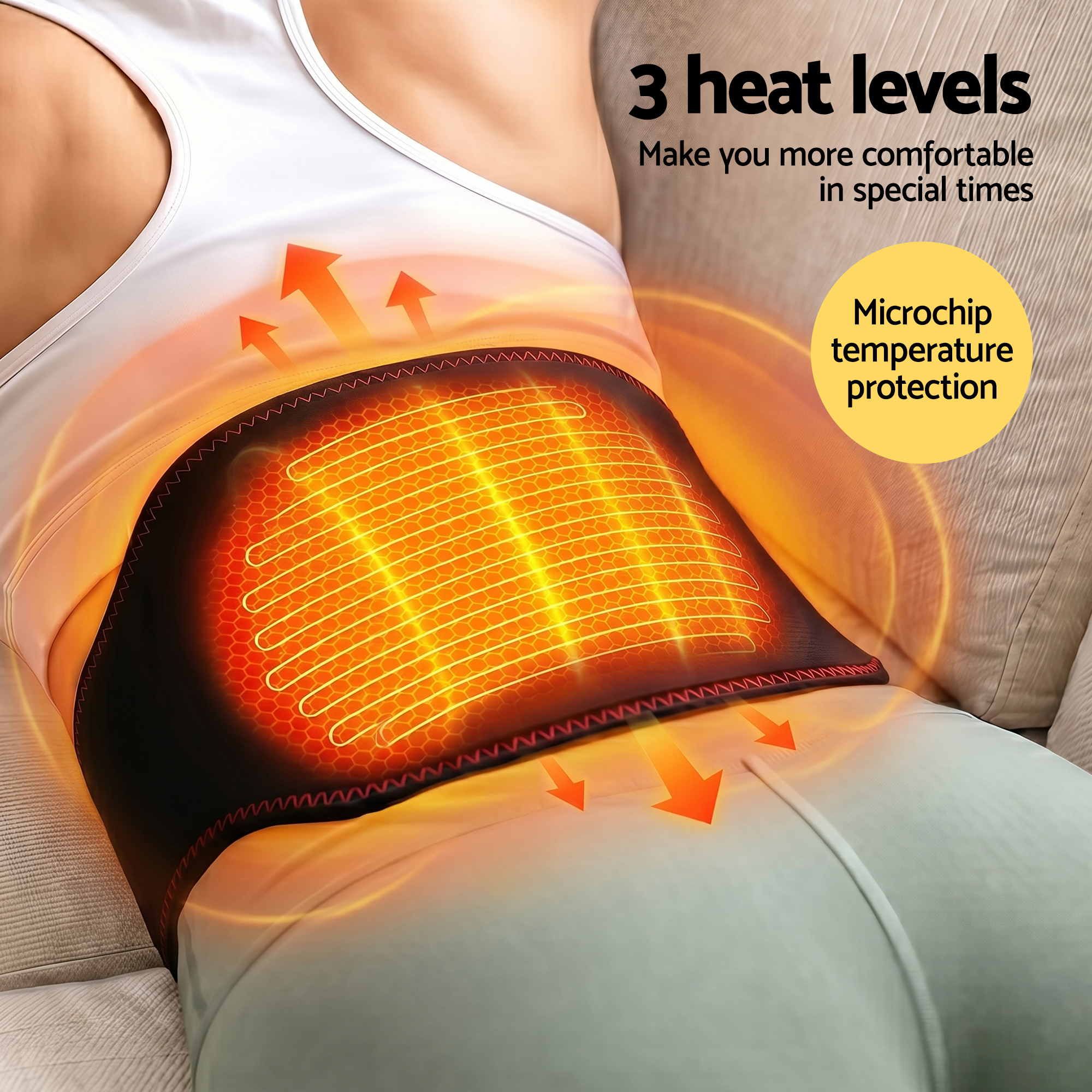 Lumbar Traction Massage Belt – Airbag Stretch, Heat, Vibration, 124cm