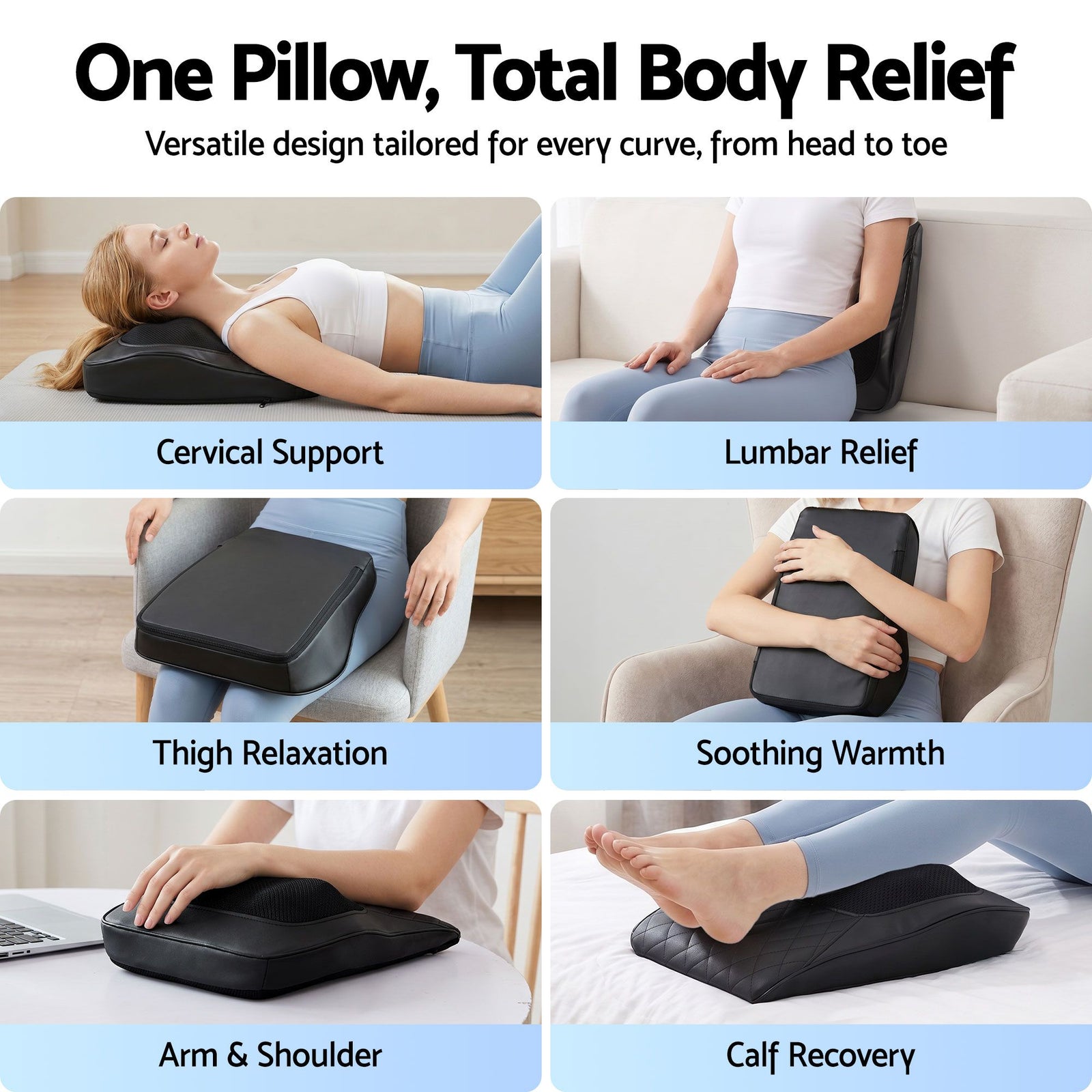 Traction Back Massager – Dynamic Lift, Heat, Vibration, Remote, 2000mAh