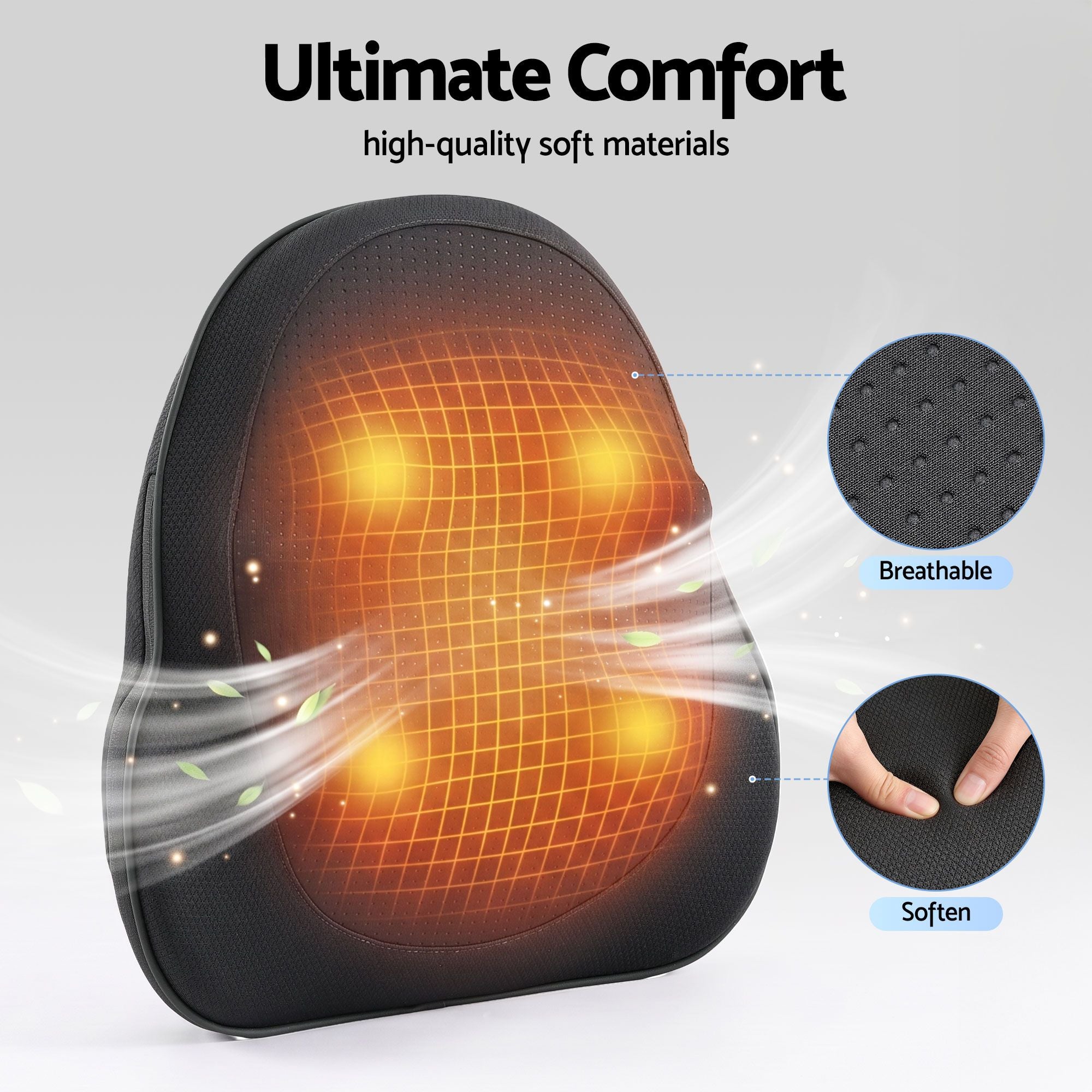 Back Massager – Heat, Triple‑Action Relief, Cordless 2000mAh, Type‑C