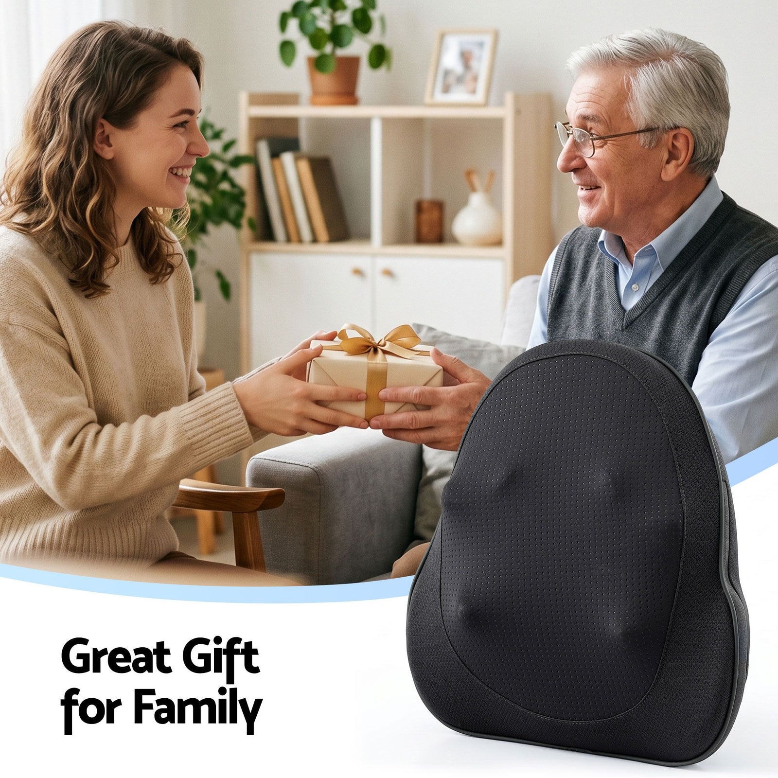 Back Massager – Heat, Triple‑Action Relief, Cordless 2000mAh, Type‑C