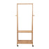 Artiss Bamboo Clothes Rack Coat Stand with Shelves & Wheels 165cm