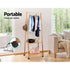 Artiss Bamboo Clothes Rack Coat Stand with Shelves & Wheels 165cm
