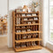 Artiss Shoe Cabinet Multi-Height Shelves 28 Pairs Shoe Storage Cupboard Wood