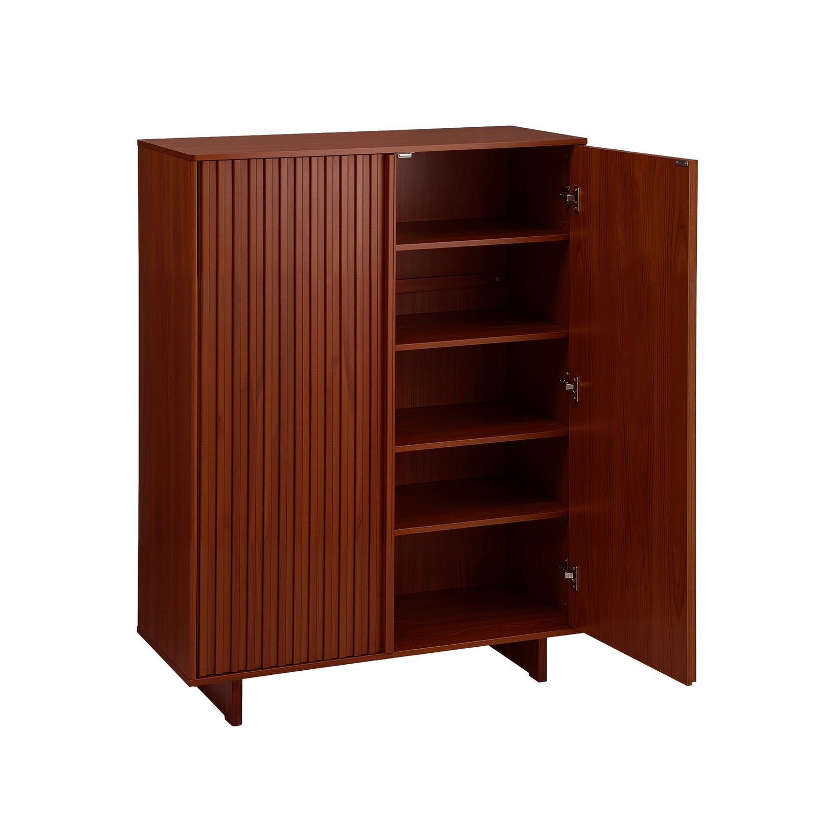 Shoe Cabinet 5 Tier Storage Organiser w/ Adjustable Shelves Bamboo