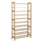 Bamboo Shoe Rack – 10‑Tier, Holds Up to 50 Pairs, PVC Mats, Natural