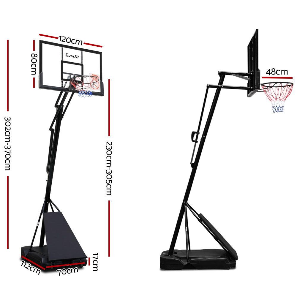 3.05M Basketball Hoop Stand System Adjustable Height Portable Black Pro