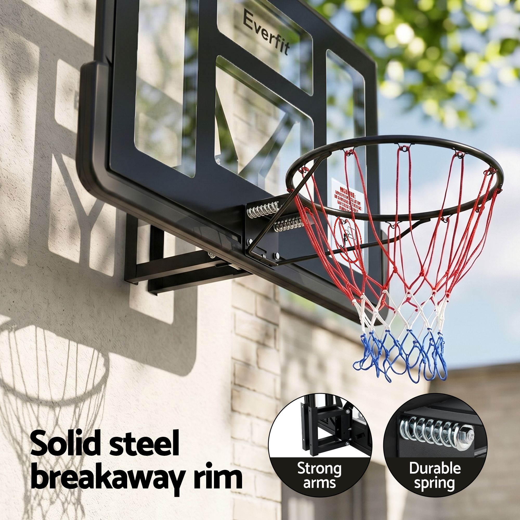 Kids Basketball Hoop 43" – Wall‑Mount Backboard, Steel Rim, Indoor/Outdoor
