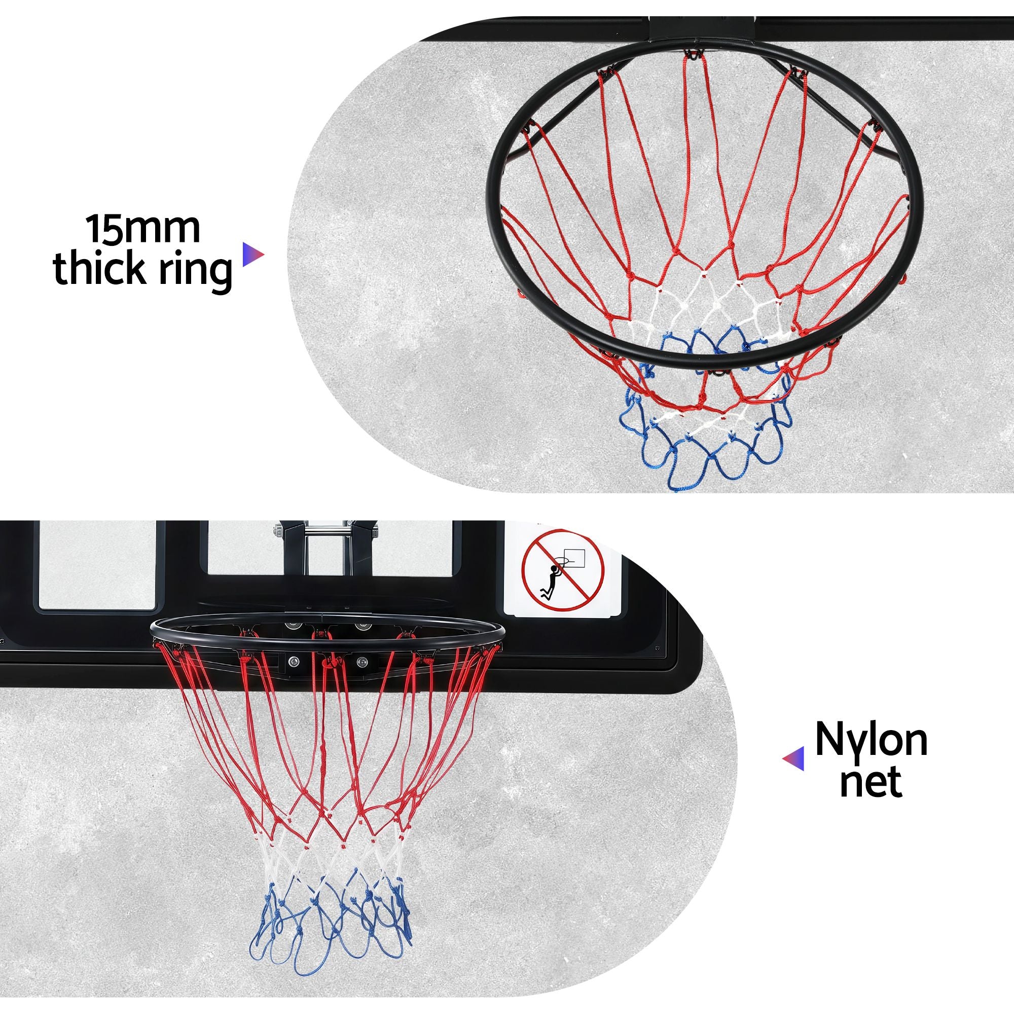 Kids Basketball Hoop 43" – Wall‑Mount Backboard, Steel Rim, Indoor/Outdoor
