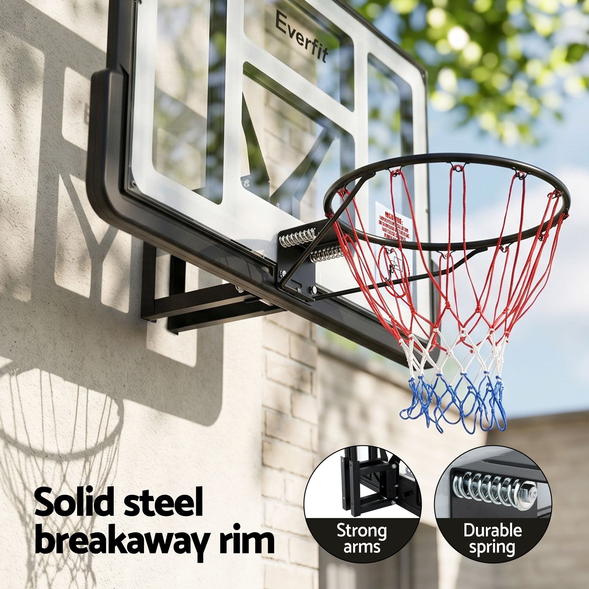 Kids Basketball Hoop 43" – Wall‑Mount Backboard, Steel Rim, Indoor/Outdoor