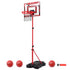 Everfit 2 in 1 Kids Basketball Hoop Adjustable Stand Over Door Scoreboard Red