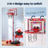 Everfit 2 in 1 Kids Basketball Hoop Adjustable Stand Over Door Scoreboard Red