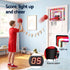 Everfit 2 in 1 Kids Basketball Hoop Adjustable Stand Over Door Scoreboard Red