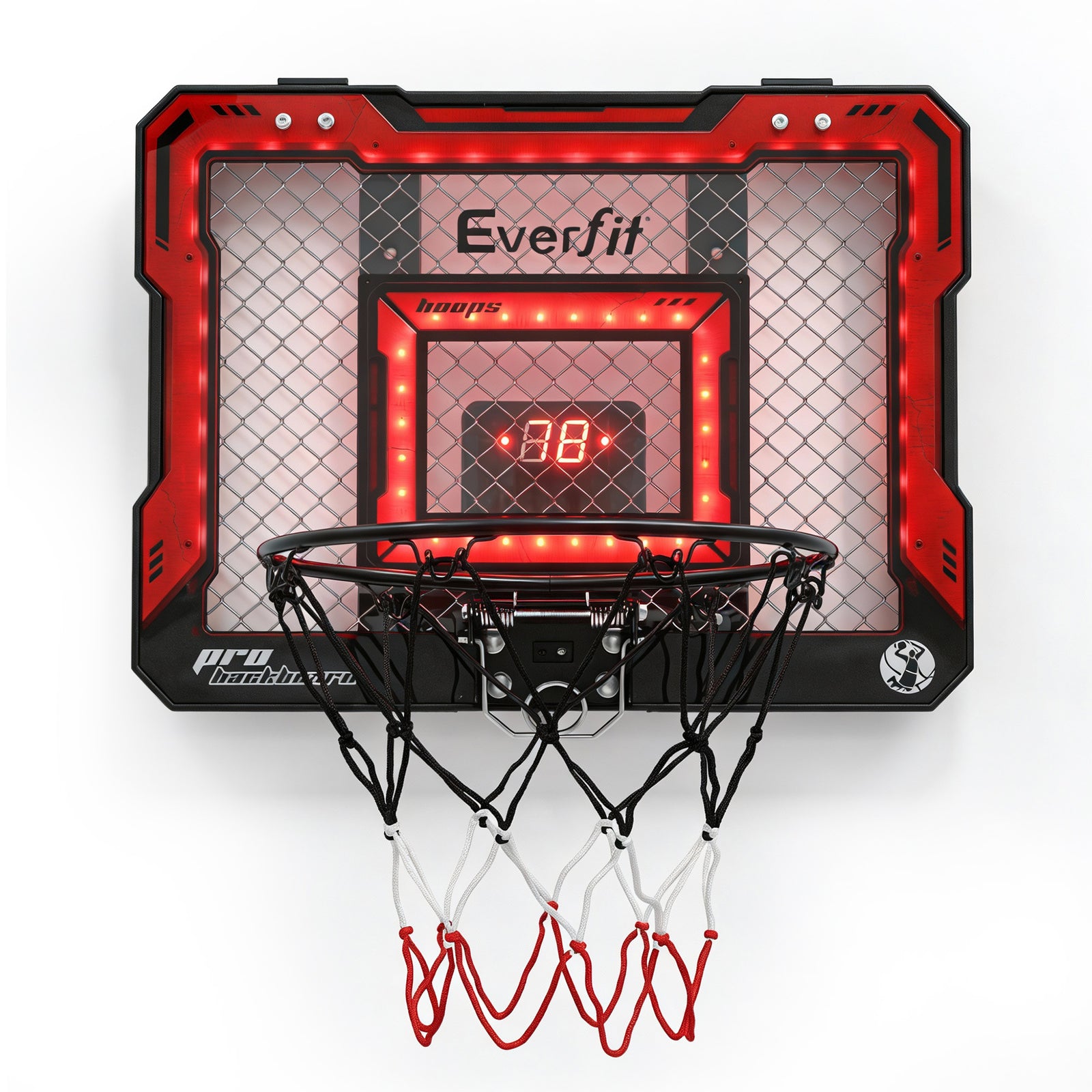 Mini Basketball Hoop Over Door Indoor LED Scoreboard Kids Set 40x30cm