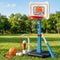 Kids Basketball Hoop Stand Baseball Set Adjustable Height Sports Toys Blue