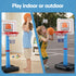 Kids Basketball Hoop Stand Baseball Set Adjustable Height Sports Toys Blue