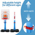 Kids Basketball Hoop Stand Baseball Set Adjustable Height Sports Toys Blue