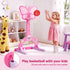 3-in-1 Kids Basketball Hoop Soccer Goal Golf Game Set with Balls Pink
