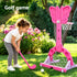 3-in-1 Kids Basketball Hoop Soccer Goal Golf Game Set with Balls Pink