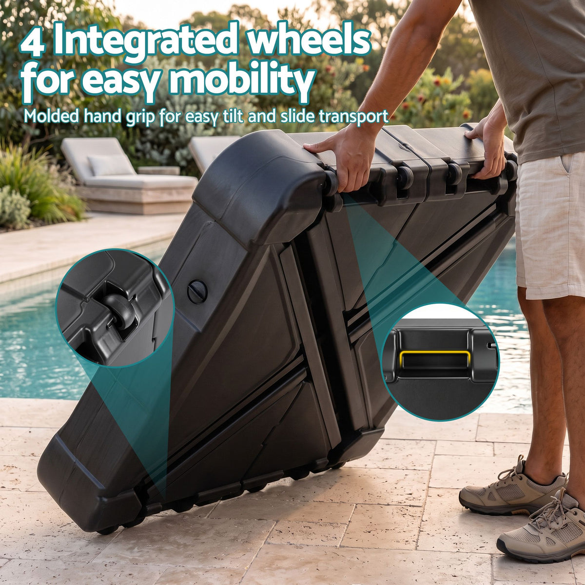 Outdoor Umbrella Base 2 Fillable 60kg Cantilever Umbrella Base with Wheels 84cm