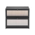 Artiss Bamboo Bread Box 2-Tier Kitchen Countertop Storage 40cm Black