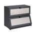 Artiss Bamboo Bread Box 2-Tier Kitchen Countertop Storage 40cm Black