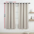 Blockout Curtains 2X 132x160cm Thermal Insulated Eyelet Drapes Beige