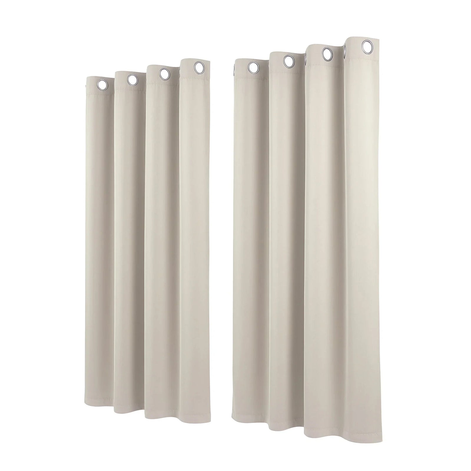 Blockout Curtains 2X 132x160cm Thermal Insulated Eyelet Drapes Beige
