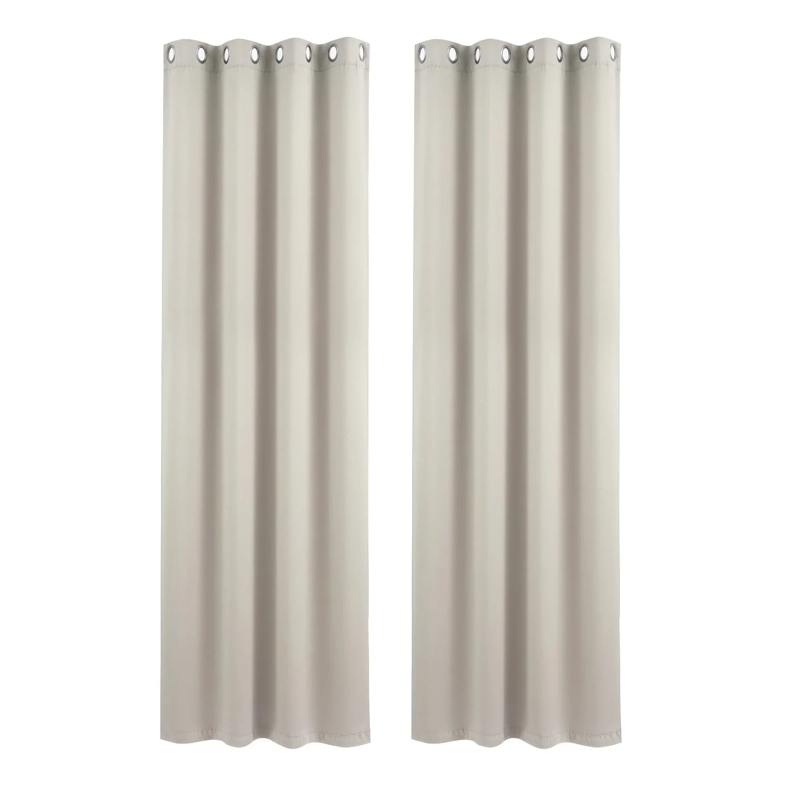 Blockout Curtains 2X 132x213cm Thermal Insulated Eyelet Drapes Beige