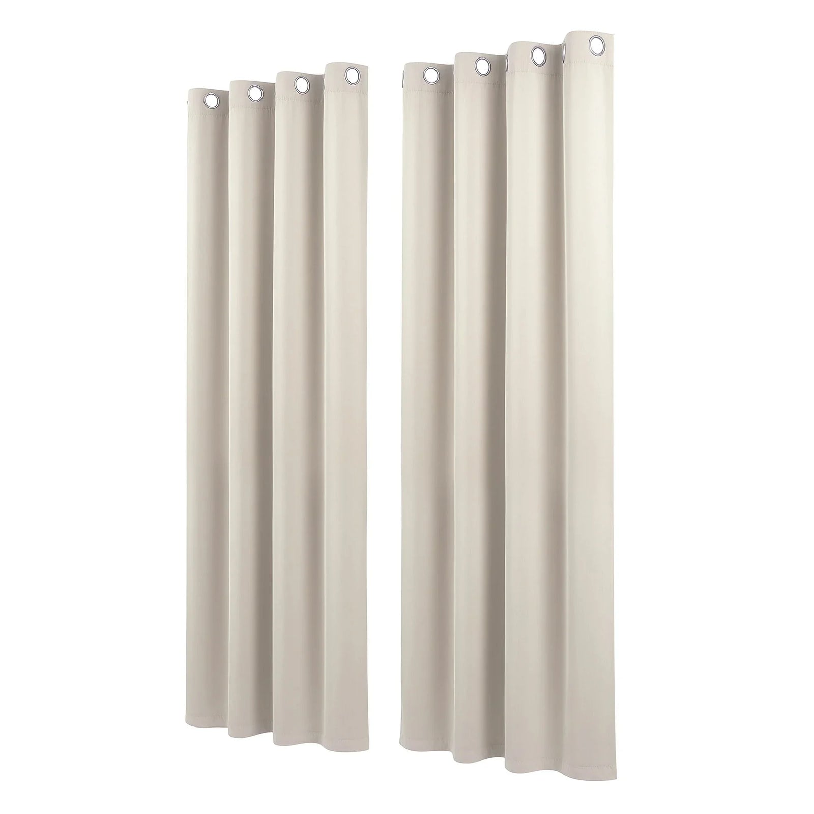 Blockout Curtains 2X 132x213cm Thermal Insulated Eyelet Drapes Beige