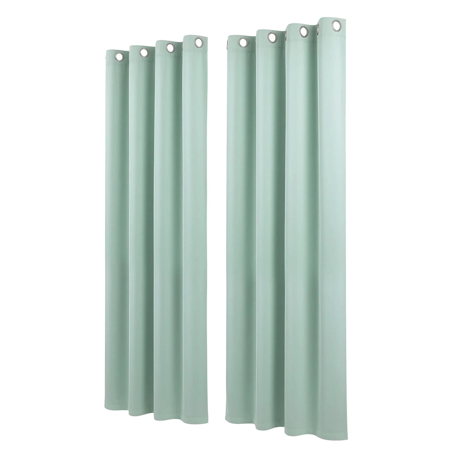 Blockout Curtains 2X 132x213cm Thermal Insulated Eyelet Drapes Green