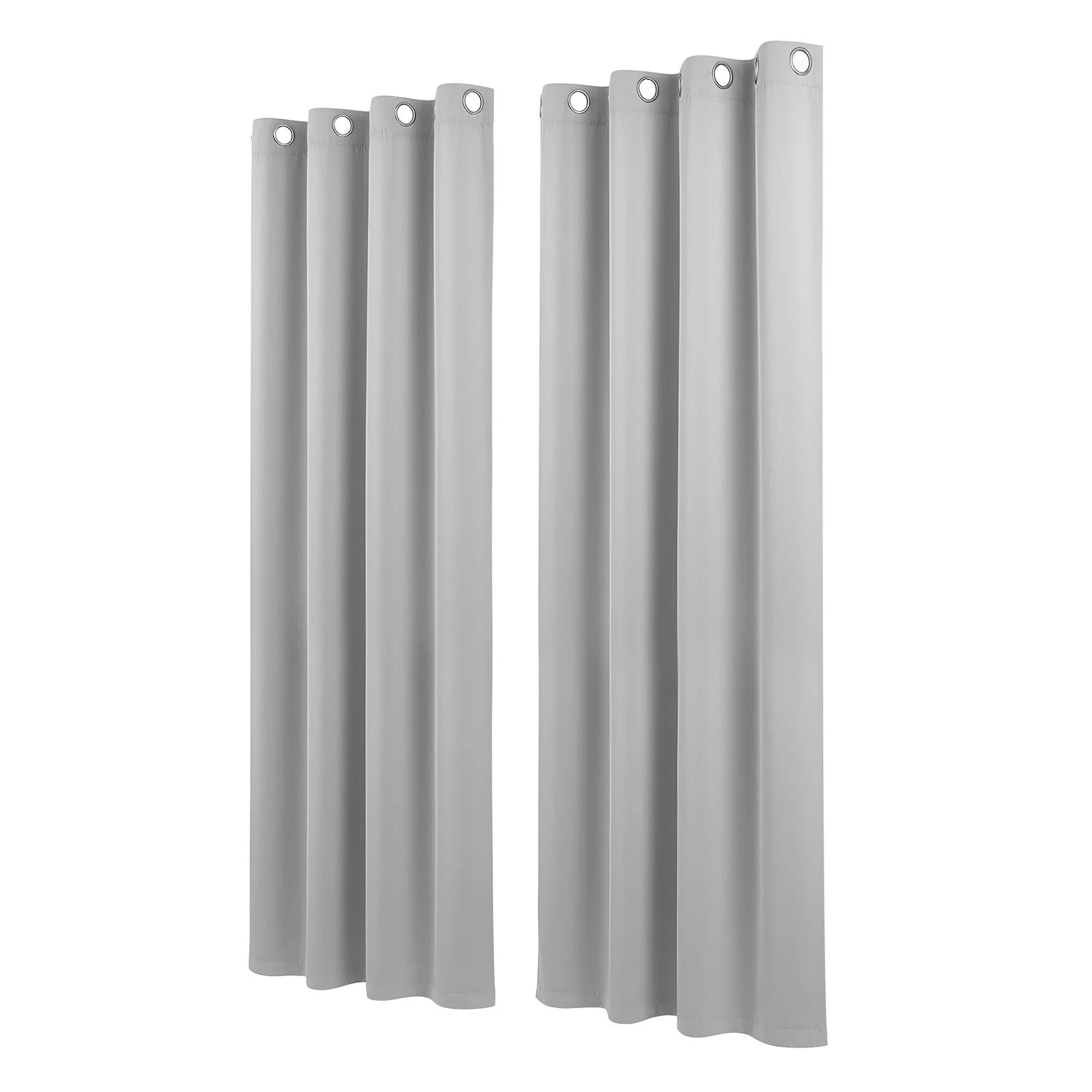 Blockout Curtains 2X 132x213cm Thermal Insulated Eyelet Drapes Grey
